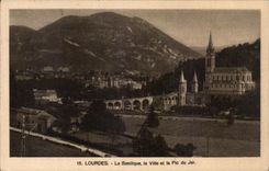 CPA Lourdes the Basilica the City and the Peak of Jer