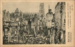 CPA Rheims the Cathedral Dominating the Ruins Of the district Of the Two Angels