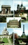 CPSM Paris Arc de Triomphe Our Lady Opera Sacring Heart Eiffel Tower