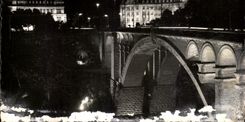 CPA Luxemborg the Night Bridge Adolphe With Seat Of the Plan