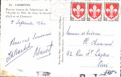 CPSM Chamonix Premier troncon du Telepherique de l'Aiguille du Midi Au fond le Brevent Chamonix