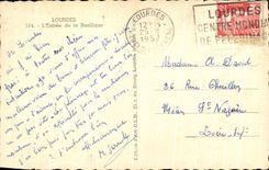 CPA Lourdes Entrance of the Basilica