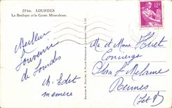 CPA Lourdes the Basilica and the Miraculous Cave