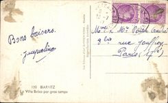 CPA Biarritz La Villa Belza Par Gros Temps