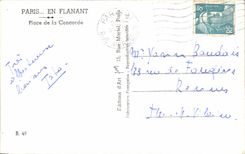 CPA Paris While Strolling Place of the Harmony Eiffel Tower