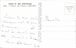 CPA Paris And Its Wonders Theater of I' Opera