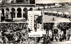 CPA Vichy Entrance Of the Source Of Celestins Swimming pool of Bellerive Turn of the clock Hospital