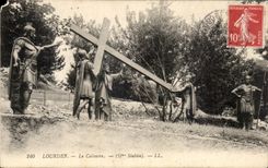 CPA Lourdes Le Calvaire 2eme station