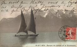 CPA Barque du Leman et le Grammont Suisse Bateau