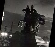 CPA Paris Large palate Statue Eiffel Tower