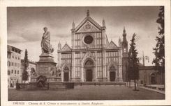 El monumento de CPA Flrenze Chiesa di S Croce E tiene Dante Alighieri