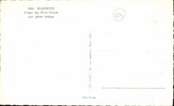 CPA Biarritz Plage du Port Vieux Par Gros Temps