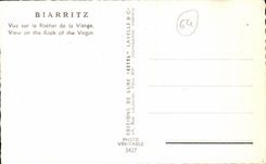 CPA Biarritz Vue Sur le Rocher de la Vierge