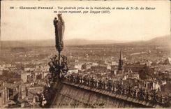 La opinion de CPA Clermont-Ferrand tomada de la catedral y de la estatua de NR D de la roca de cobre echa atras por Zoegger