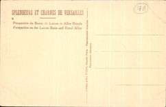 Esplendores de CPA y Charmes de la opinion real de Versalles del lavabo del lavabo de Latone y de Allee