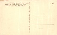 Tablas de CPA de lavabos de Versalles y de jets de agua al parque de Trianon grande