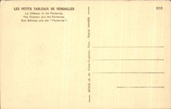 Pequenas tablas de CPA de Versalles el castillo y los pisos el castillo y los pisos