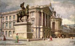 CPA Chateau De Versailles Statue De Louis XIV