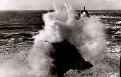 CPSM In Brittany the Lighthouse In the Storm