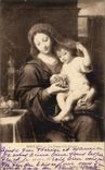 CPA Mignard La Vierge a la Grappe Musee du Louvre Paris 