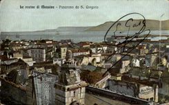 Panorama DA S Gregorio de Messina de los Di de CPA Rovine