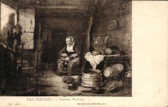 CPA Van Der Poel Interieur Rustique Musee De Bruxelles