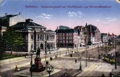 CPA Dusseldorf Hindenburgwatt Mit stadttheater Und Bismarordenrme