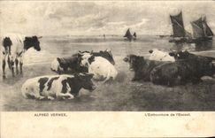CPA Alfred Verwee L'Embouchure de l'Escaut Vaches
