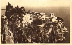 CPA Le Rocher de Monaco vu des Jardins exotiques