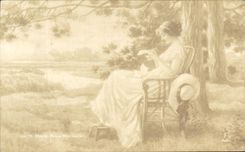 CPA Meier Doux message Femme