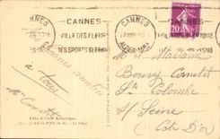 CPA dimensiona Aritistique azul Juan los pinos la playa