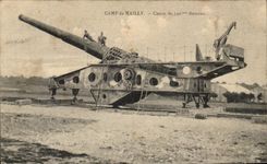 CPA Camp de Mailly Canon de 340mm Berceau Militaria 