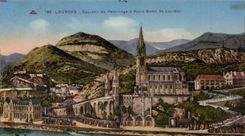 CPA Lourdes Souvenir du Peternage a Notre dame de Lourdes