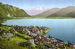 CPA Montreux vue generale et les Dents du Midi