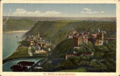 CPA St Goar Mr Ruine Rheinfels
