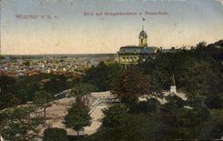 CPA Neustadt A D H Blick auf Kriegerdenkmal u Realschule