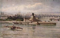 CPA Koblenz Deutsches Eck Bateau