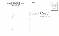 CPSM Uptown Skyline Showing worsens State Bldg And New York City