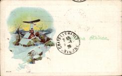 CPA Fantasy Happy New Year Plane