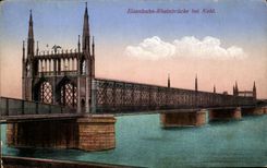 CPA Eisenbahn Rheinbrinbrucke bei Kehl
