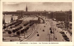 CPA Bordeaux Quays Terraces Of the Quincunxes
