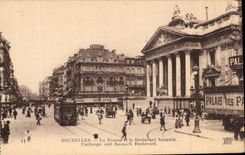 CPA Bruselas la bolsa de accion y el bulevar de Anspach