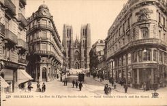 CPA Bruselas la calle de I Eglise Sainte Gudulia