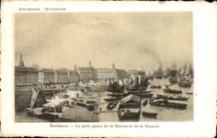 Old CPA Guyenne the port quays of the Stock Exchange and the Customs Boats