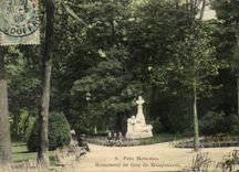CPA Park Heap Monument of Guy of Maupassant