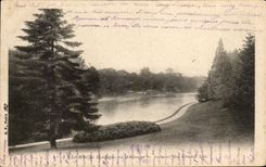 CPA the Bois de Boulogne in Fall Around the Big lake