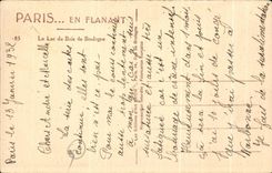 CPA Paris While Strolling the Lake of the Bois de Boulogne