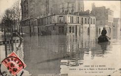CPA Crue De La Seine Paris Quai De La Rapee Et Boulevard Diderot Inondations