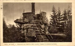 CPA St Die Rock Of the Dry Fir tree With Table Of Orientation