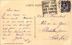 CPA St Die Rock Of the Dry Fir tree With Table Of Orientation